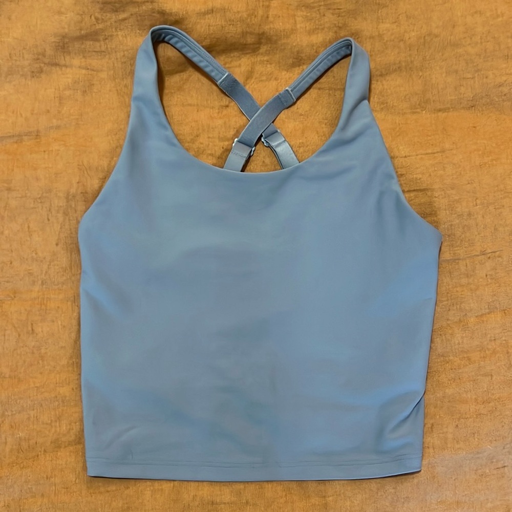 Light blue power soft long line tank